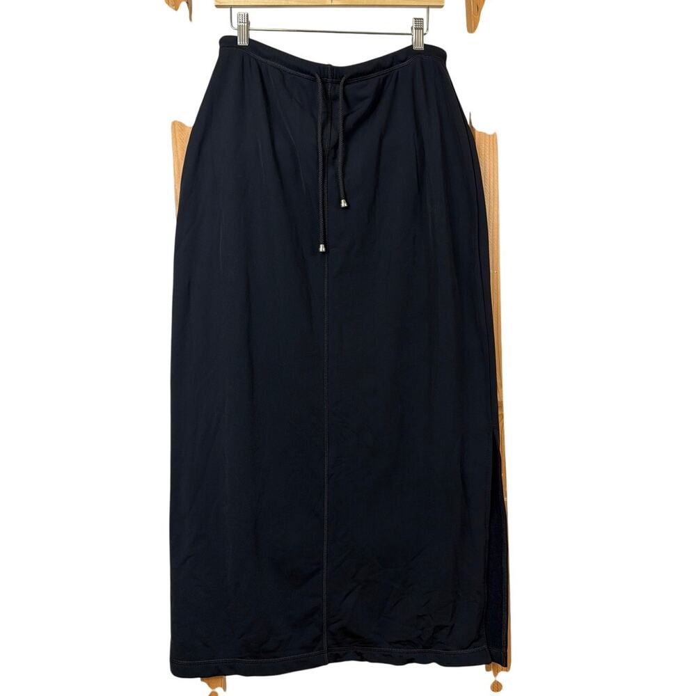 NILS  Sportswear Black Drawstring Long Skirt Size XL Made in USA